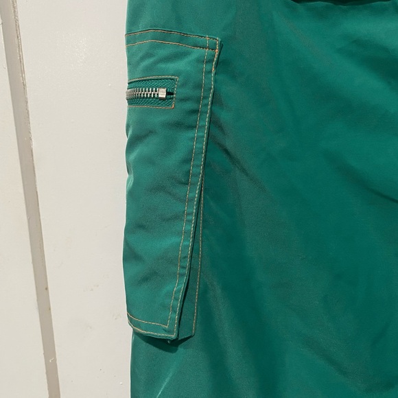 dELiA*s Green Maxi Skirt Removable zip layers size medium polyester belt loop - Picture 8 of 13